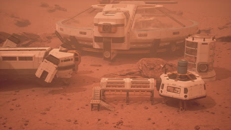 colonización de marte: hábitat abandonado en el planeta rojo