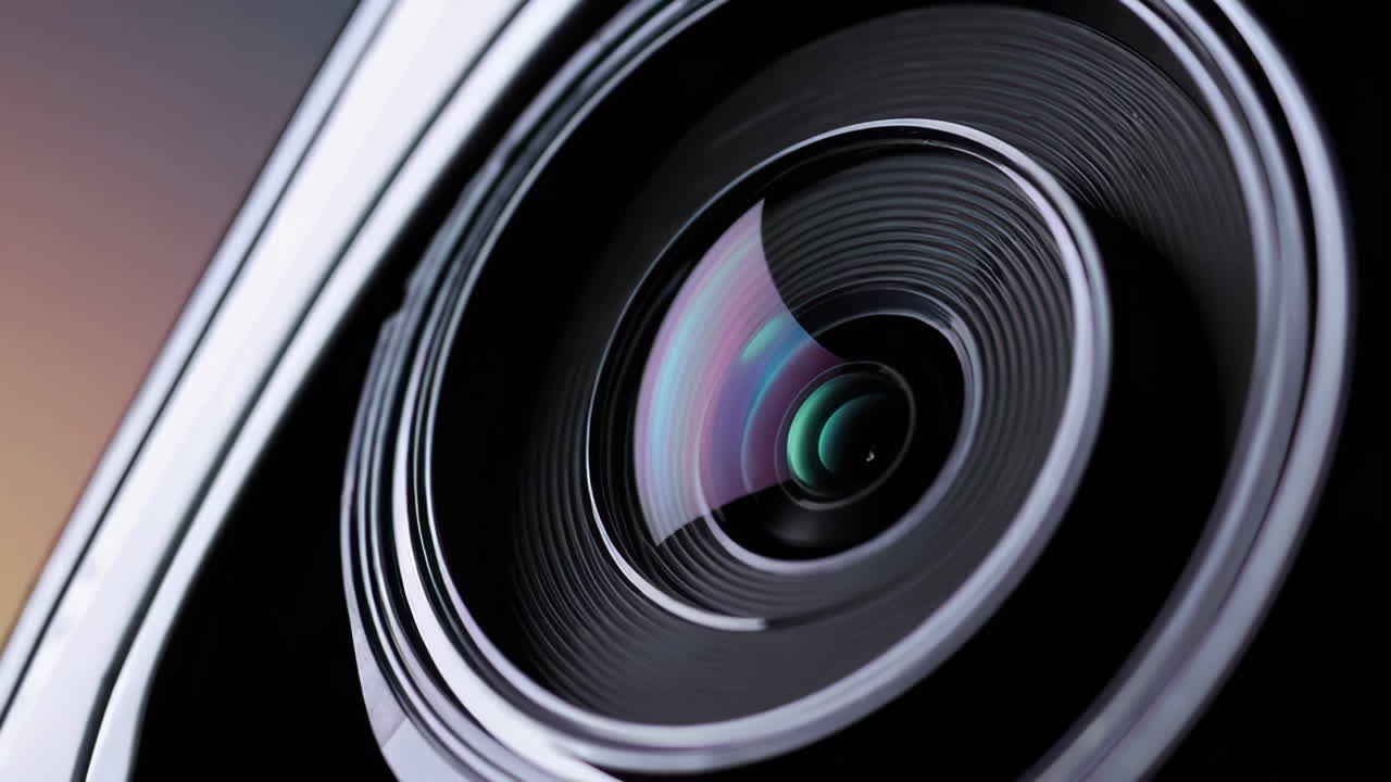Prossimo piano di un'obiettivo della fotocamera
