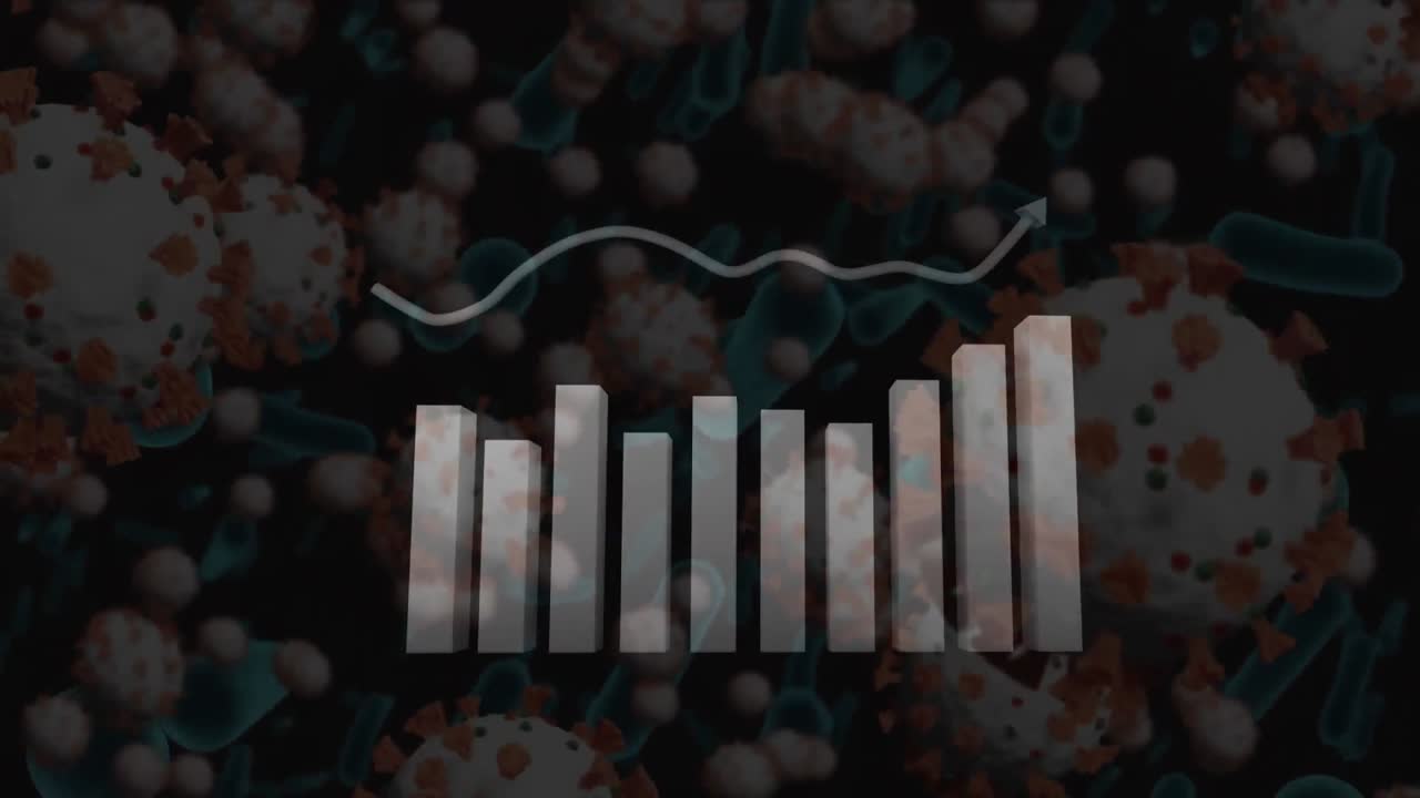 바이러스 세포를 통해 금융 데이터 처리의 애니메이션
