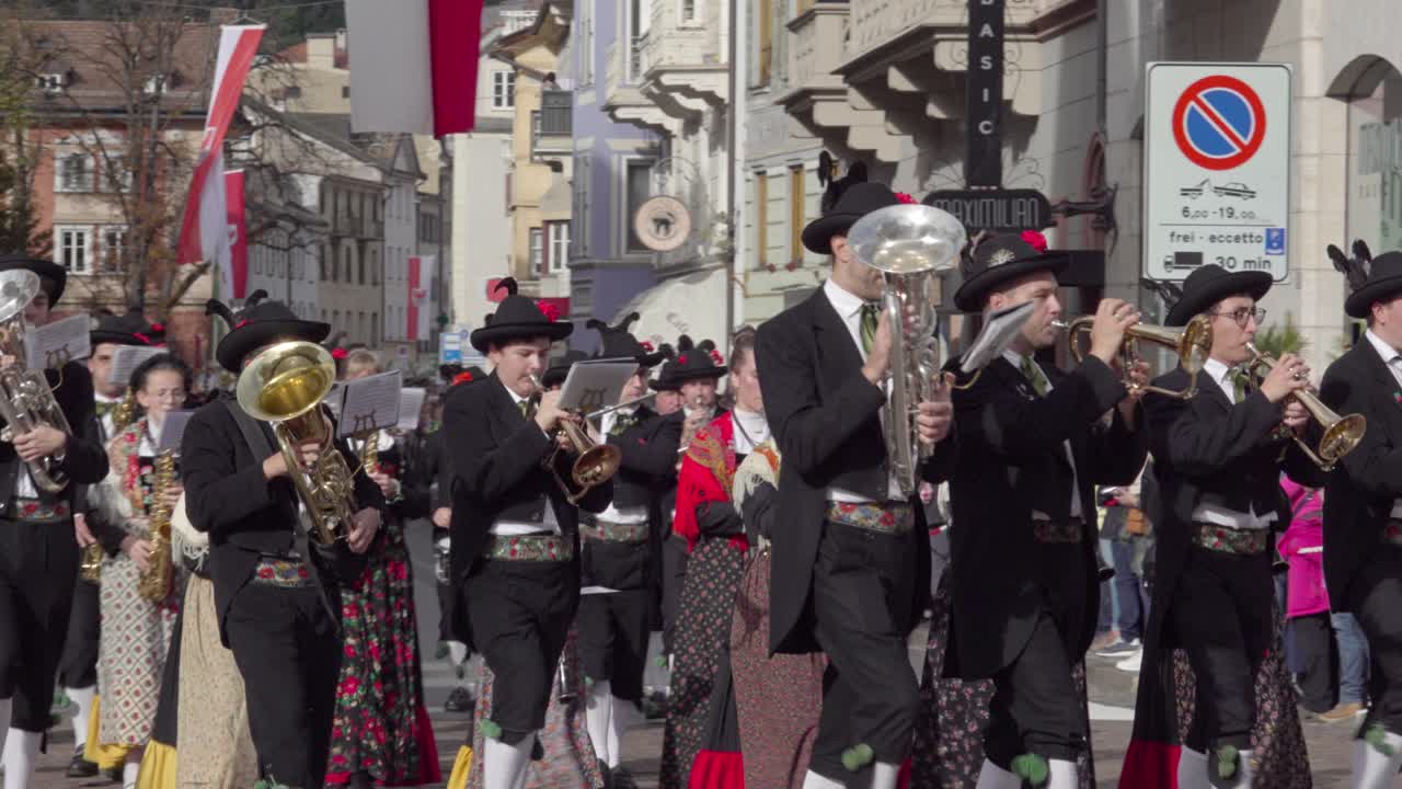 Brass band Castello Tesino at the annual Grape Festival, Meran - Merano, South Tyrol, Italy (part 3 of 4)