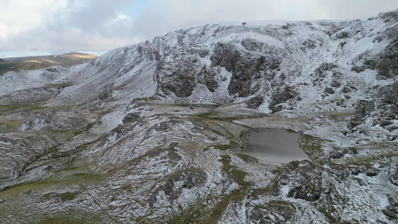 Carpathian Snowy Mountains in Romania - Aerial 4k Circling