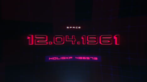 12.04.1961 on computer screen with glitch effect