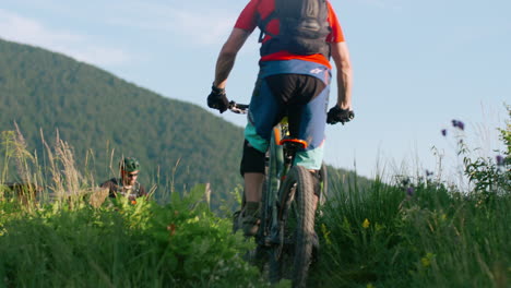 mountain bikers on trail