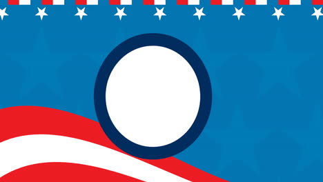 animation of white circle with copy space over american flag