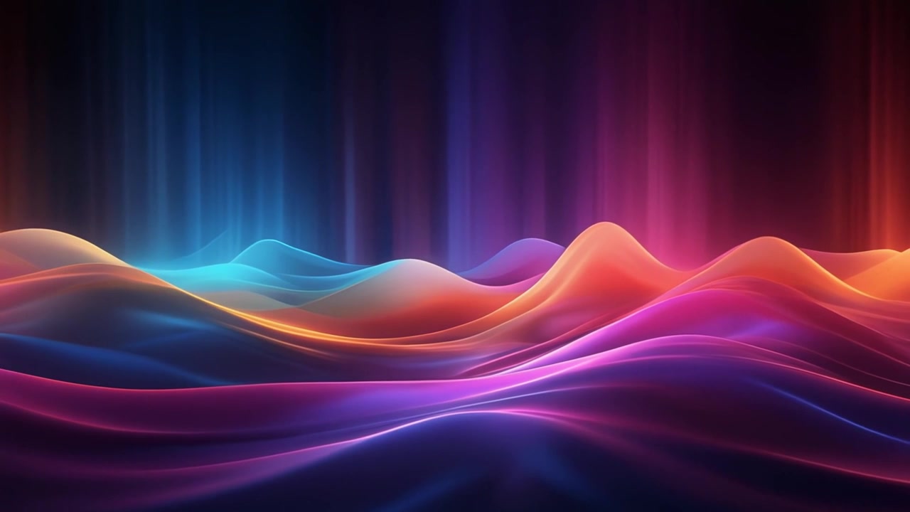 Abstract Neon Wave Motion Background with Vibrant Gradient Colors