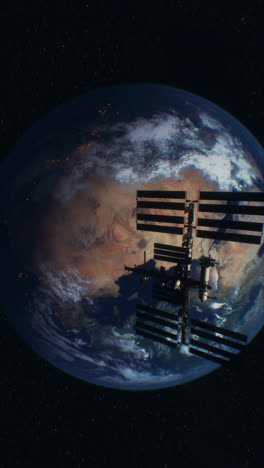 la estación espacial internacional en órbita alrededor de la tierra