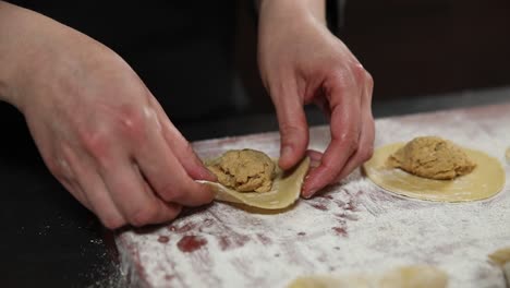 chef making ravioli