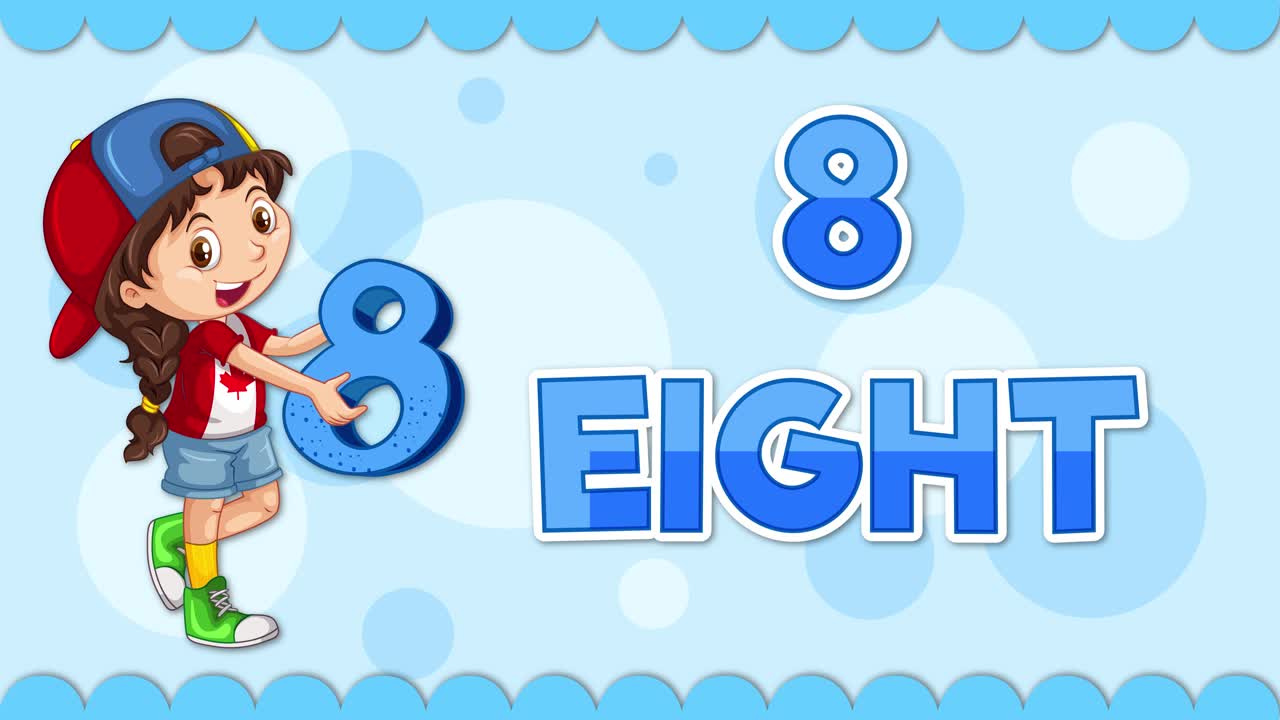 만화 캐릭터는 8번과 상호 작용합니다.