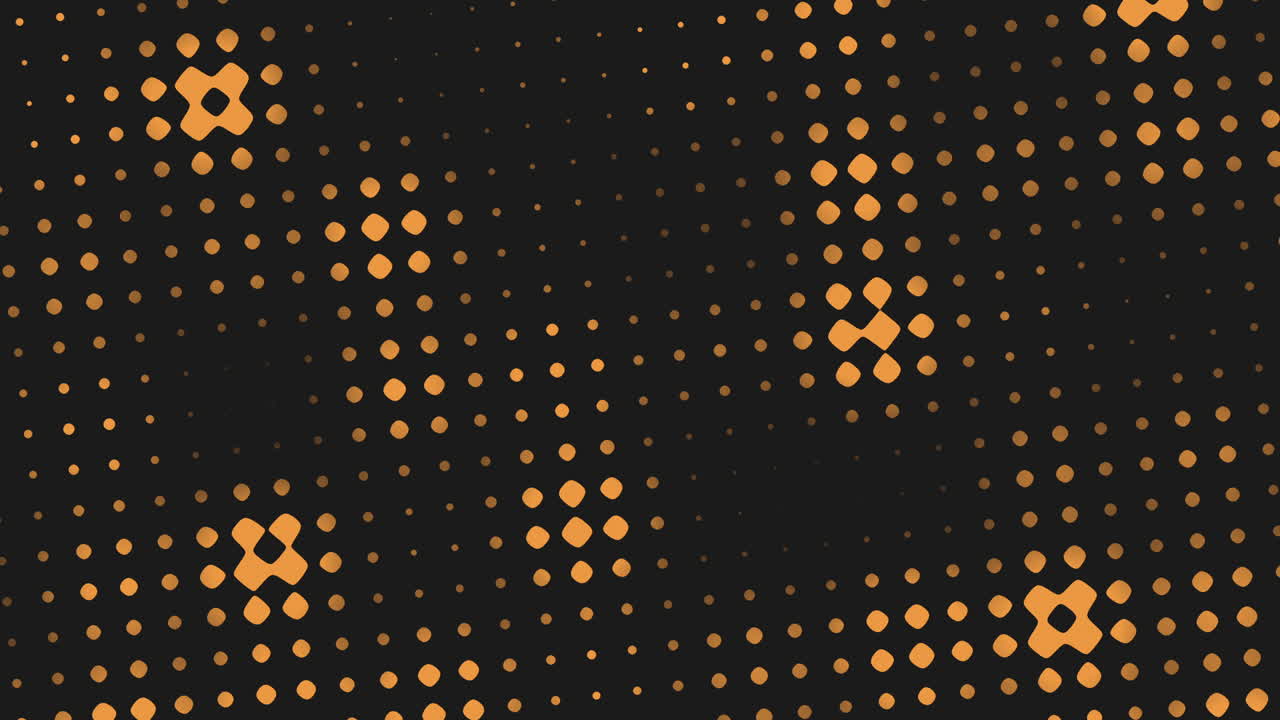 A web-friendly illustration featuring a random array of black and orange dots on a black backdrop. This striking pattern can serve as a modern background or a captivating design element