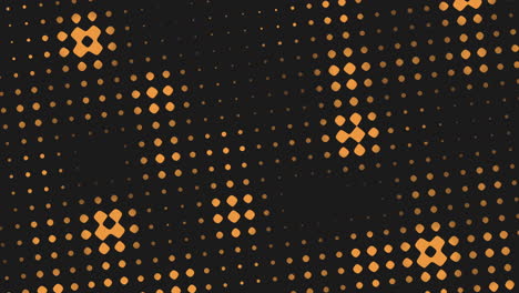 a web-friendly illustration featuring a random array of black and orange dots on a black backdrop. this striking pattern can serve as a modern background or a captivating design element