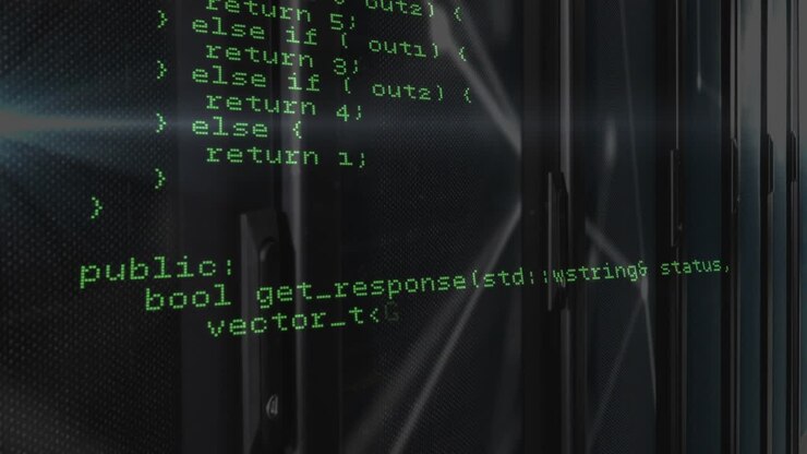 Starting with read loop, green monospaced code scrolling and revealing functions to illustrate flow
