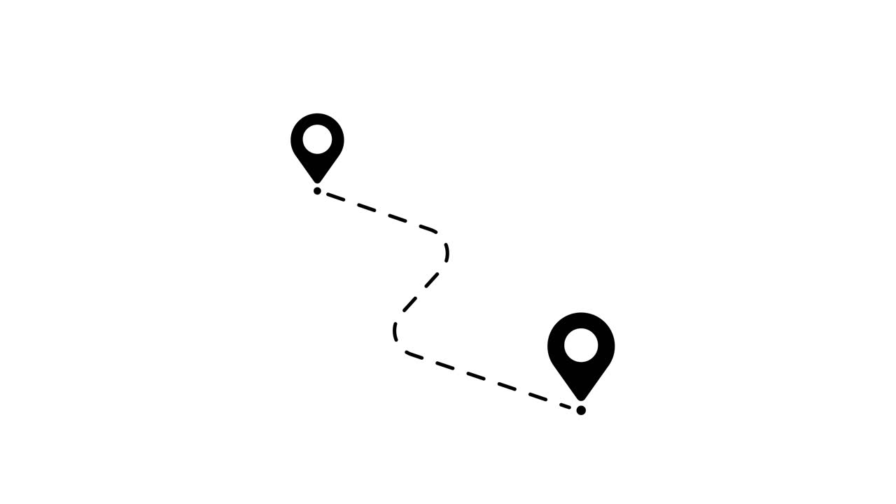 Animated Map Pins Showing a Route or Path