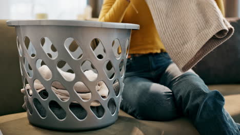 folding laundry at home