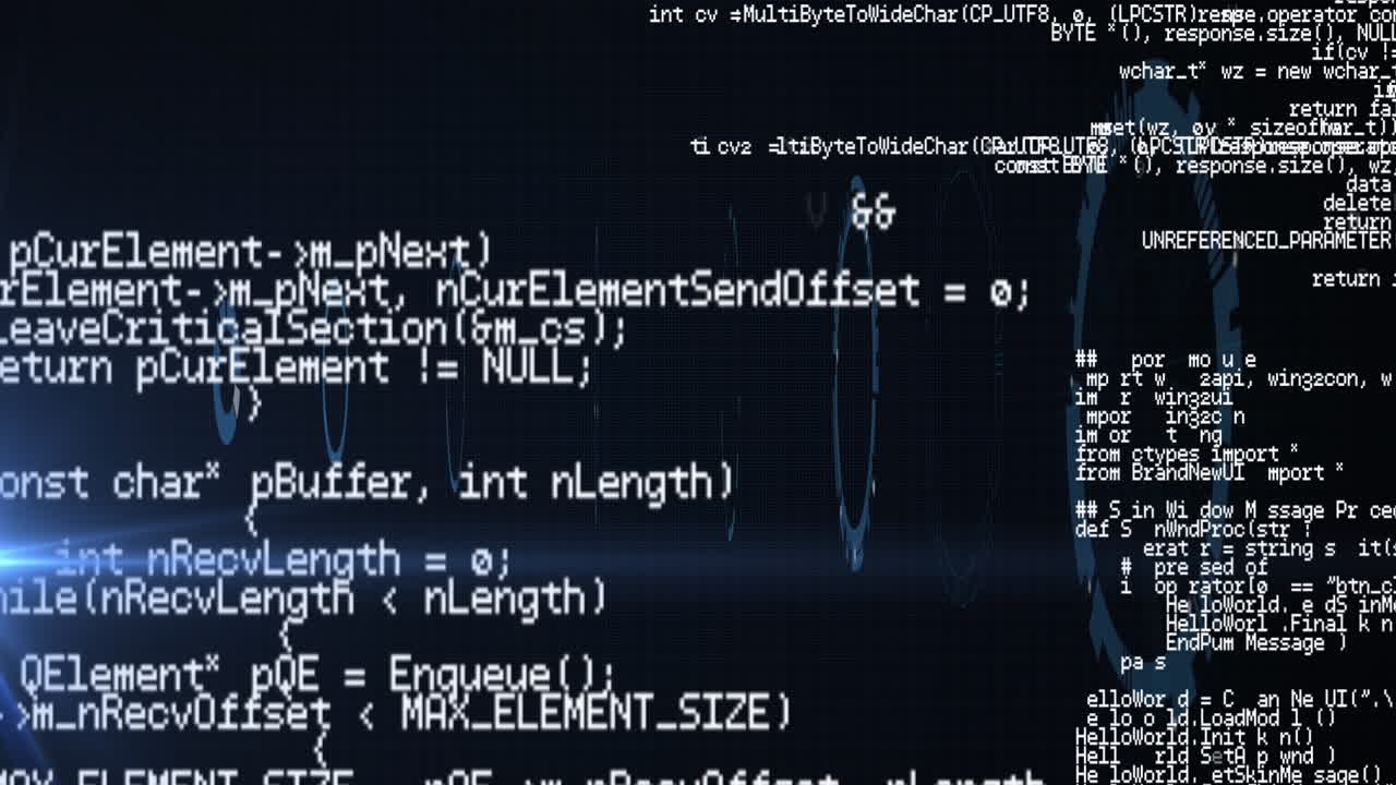 Animation of data processing over scopes scanning