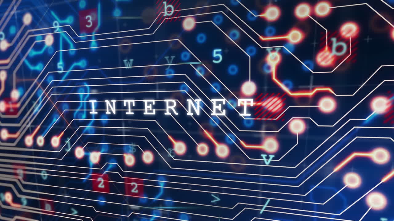 animación del procesamiento de datos sobre un fondo negro
