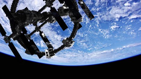 estación espacial internacional en el espacio exterior sobre el planeta tierra