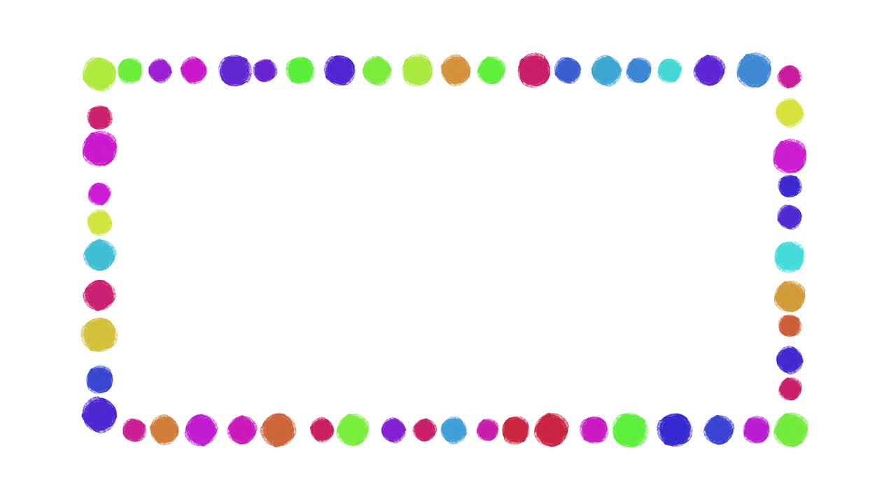 화려한 색 페인트 점 프레임, 색 배경에 고립 된 스 모션 애니메이션