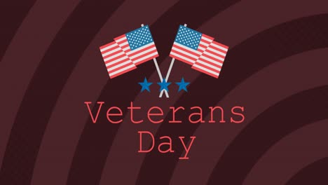 Animation-of-veterans-day-text-over-brown-stripes