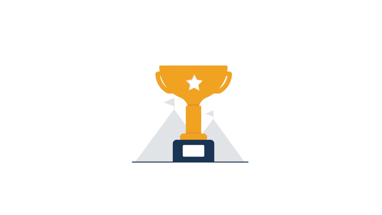 Animated Golden Trophy Award Appearing
