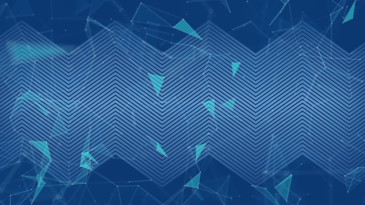 파란색 배경에서 움직이는 지그자그 선의 애니메이션