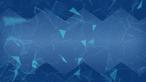 animación de líneas en zigzag que se mueven sobre un fondo azul