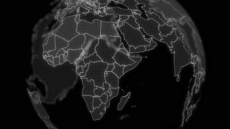 Kenia-Land-Alpha-Für-Die-Bearbeitung-Von-Datenanalyse-Technologie-Globus-Drehung,-Filmisches-Video-Zeigt-Einen-Digitalen-Globus,-Der-Sich-Dreht-Und-Auf-Eine-Kenia-Land-Alpha-Vorlage-Für-Die-Bearbeitung-Heranzoomt