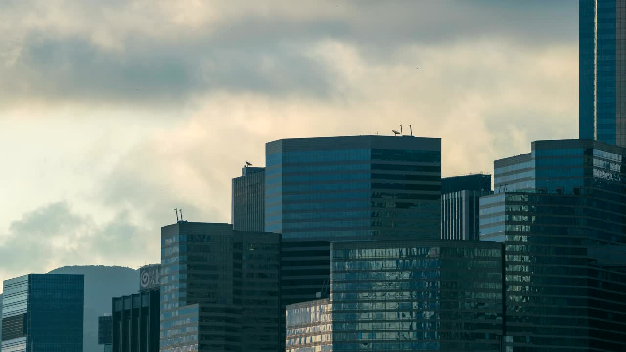 4k time lapse: hong kong con el amanecer