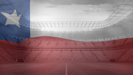 animation of waving flag of chile over sport stadium