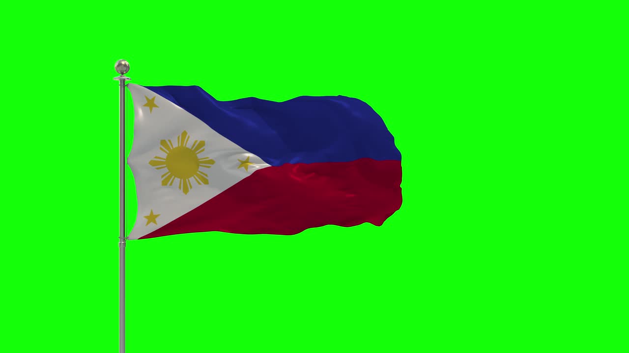 필리핀의 3d 일러스트레이션은 크로마로 된 기둥에 흔들리는 발입니다.