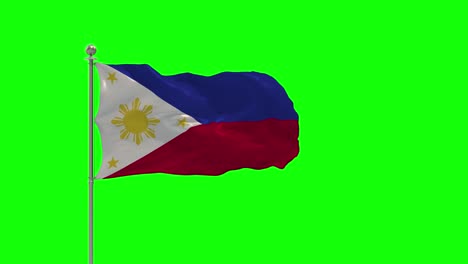 philippines 3d illustration of the waving flag on a pole with chroma
