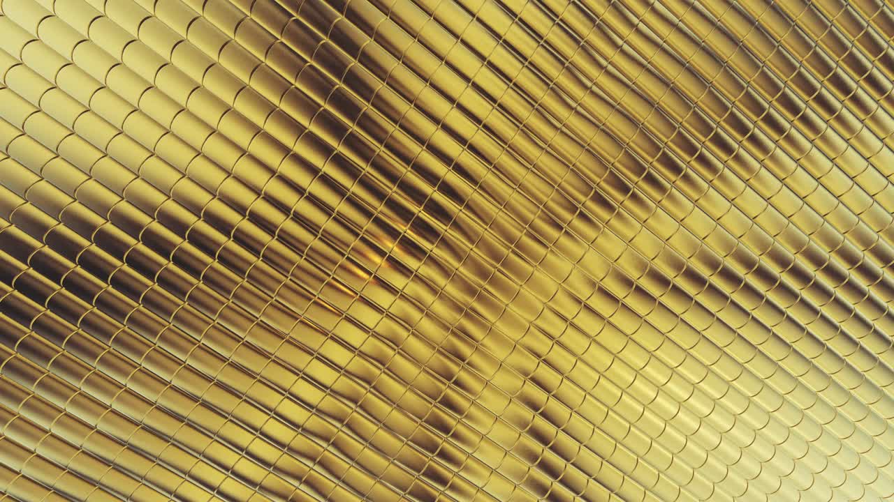 gold foil tiles texture seamless loop background 3D rendering