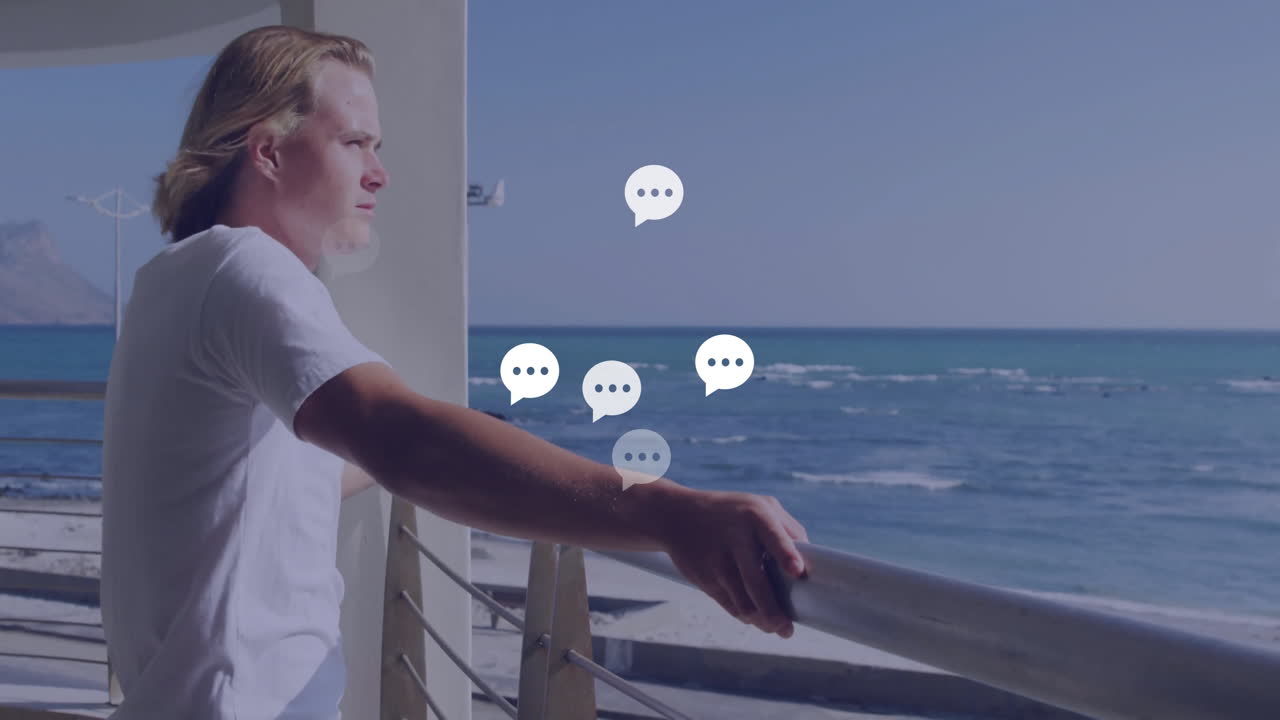 바가에서 카우카스인 남자에 대한 미디어 아이콘의 애니메이션