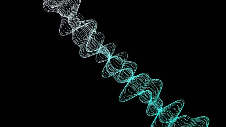 Abstract Wavy Line Animation with Color Gradient on Black Background