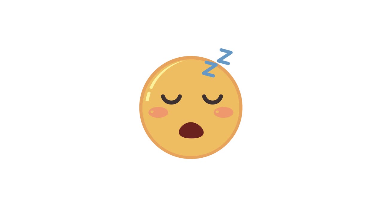 Emoticon dormiente con sfondo dai colori cangianti