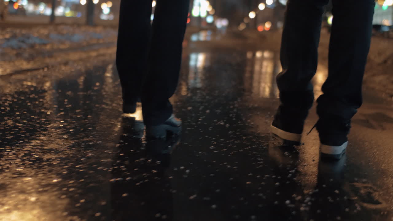 저녁 도시에서 는 발의 전망