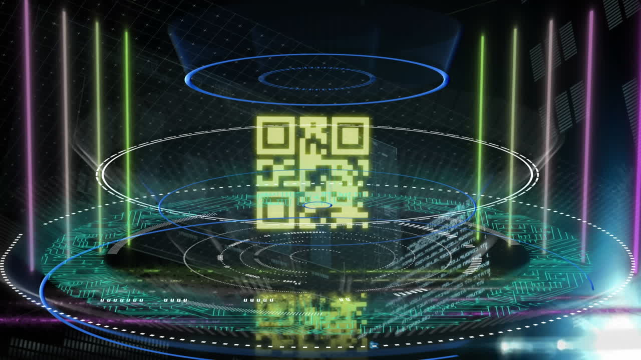 Animation of qr code over data processing