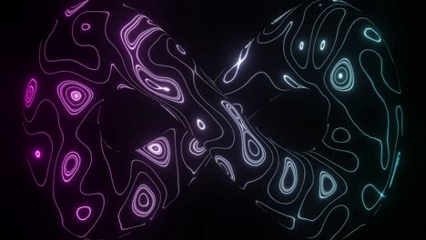 símbolo de infinito de neón brillante con patrones abstractos