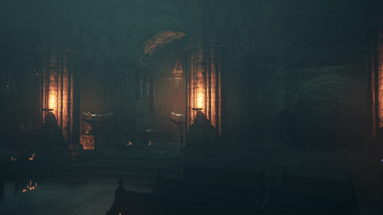 어고 신비로운 고 대성당 내부