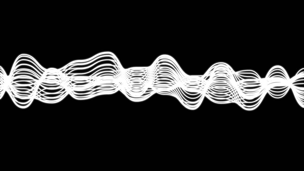 Dynamic Abstract Waveform Animation on Black Background