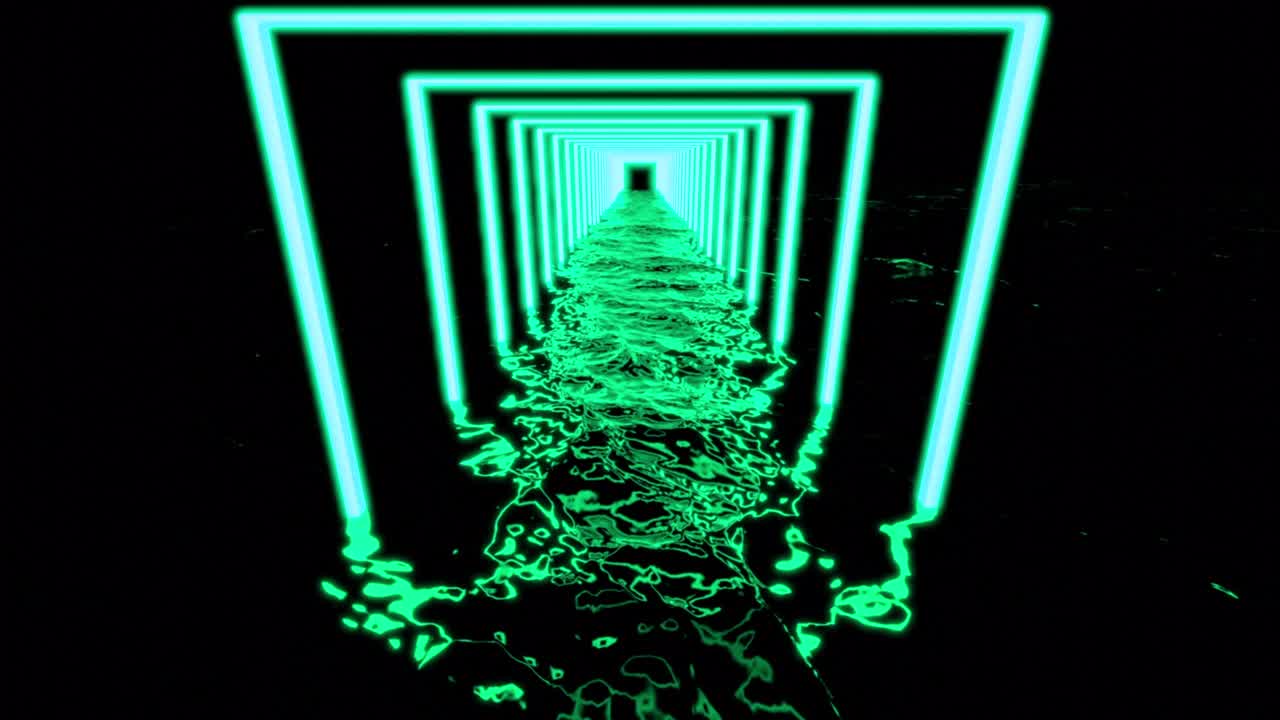 fondo púrpura y verde. diseño. una abstracción brillante en la que hay grandes cuadrados brillantes y desde la parte inferior de la cual el agua emite sombras de estos tonos en 3d.