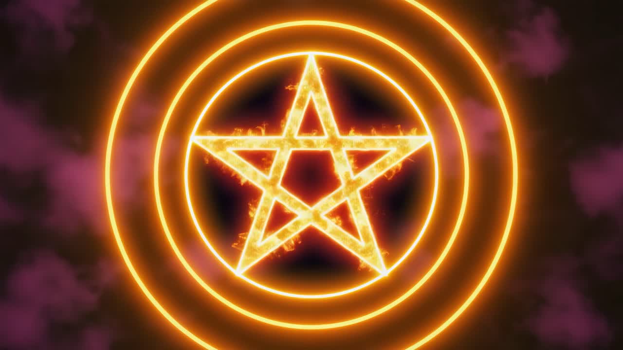 Zářící symbol pentagramu