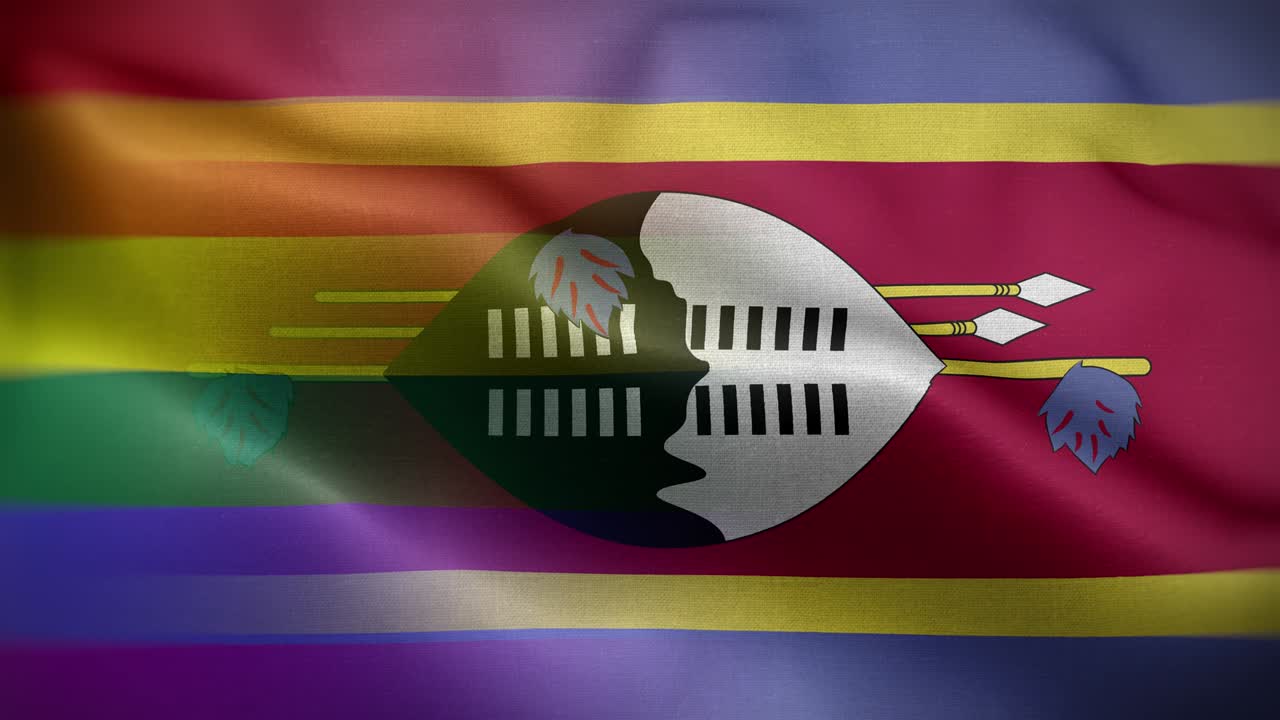 스와질랜드 국기 루프 배경 4k