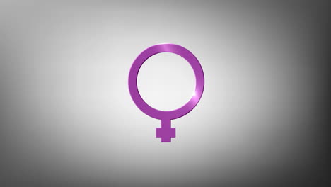 animation of purple female gender symbol, on grey background