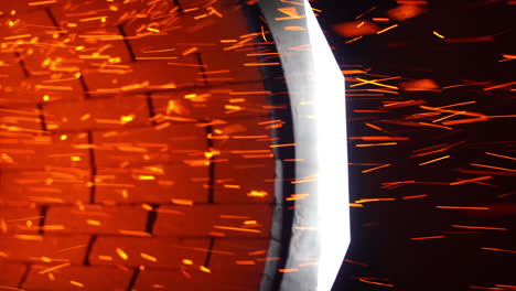 sparks flying from a tandoor oven