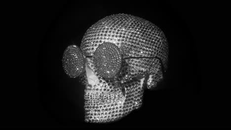 amazing diamond covered skull with sunglasses