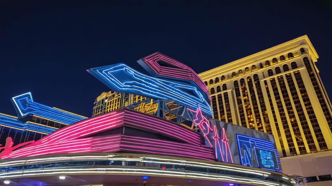 Neon Lights of Las Vegas at Night