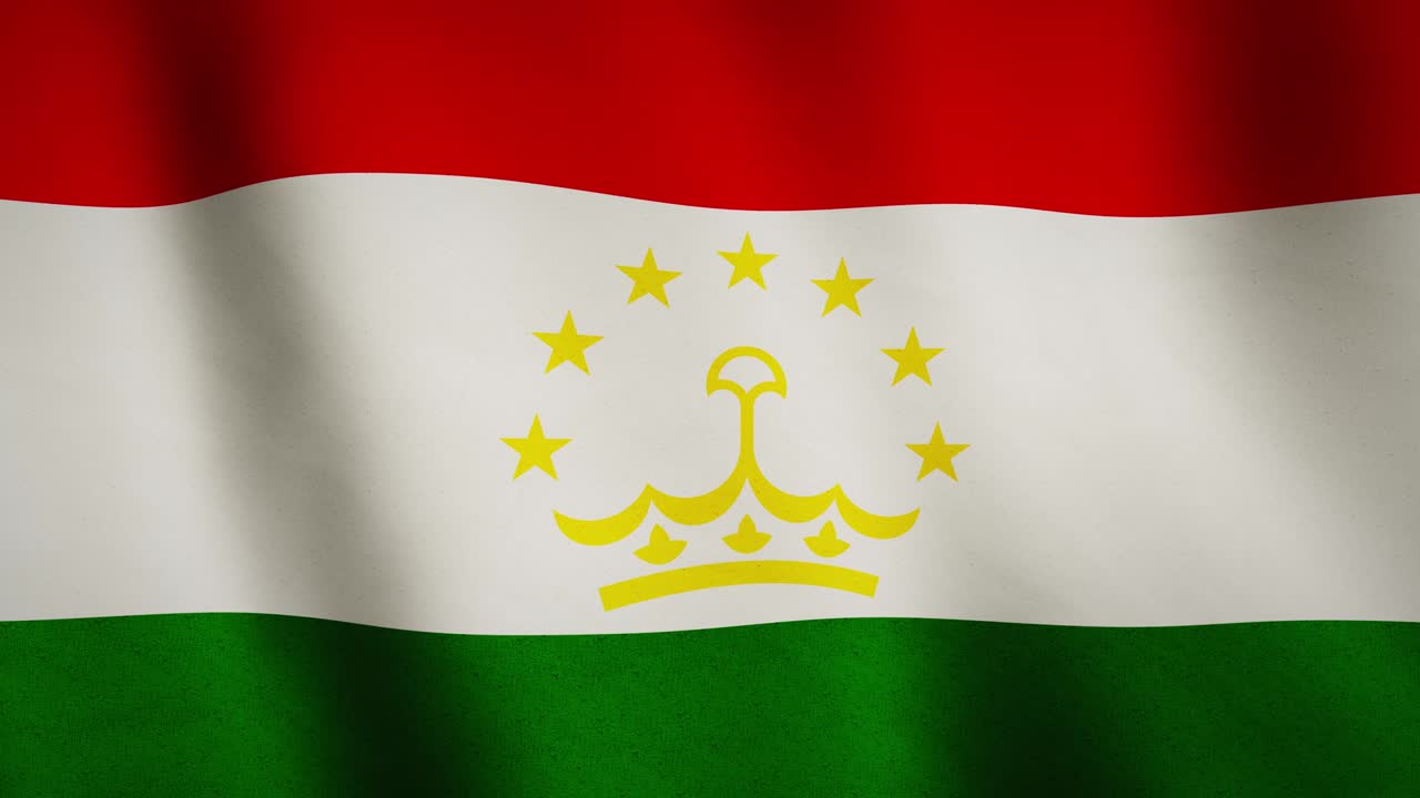 Tajikistan flag waving abstract closeup shows national democracy - seamless loop animation video