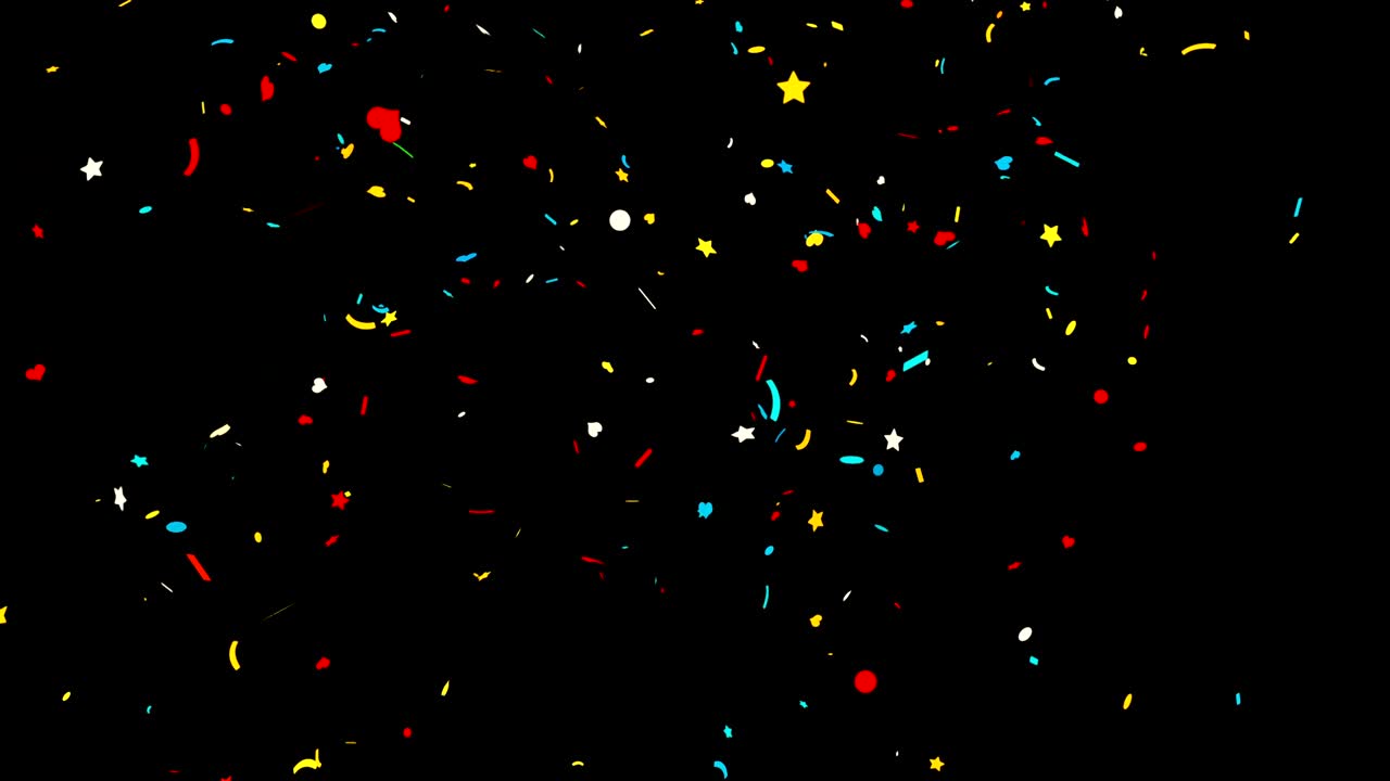 Confetti colorati su sfondo nero