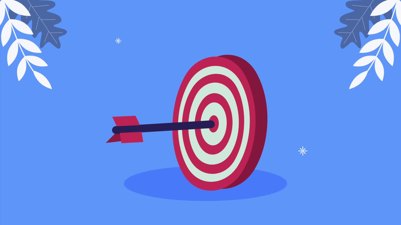 con la animación de éxito de la flecha objetivo