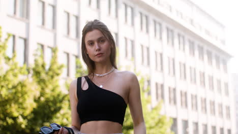 young fashionable woman in the street